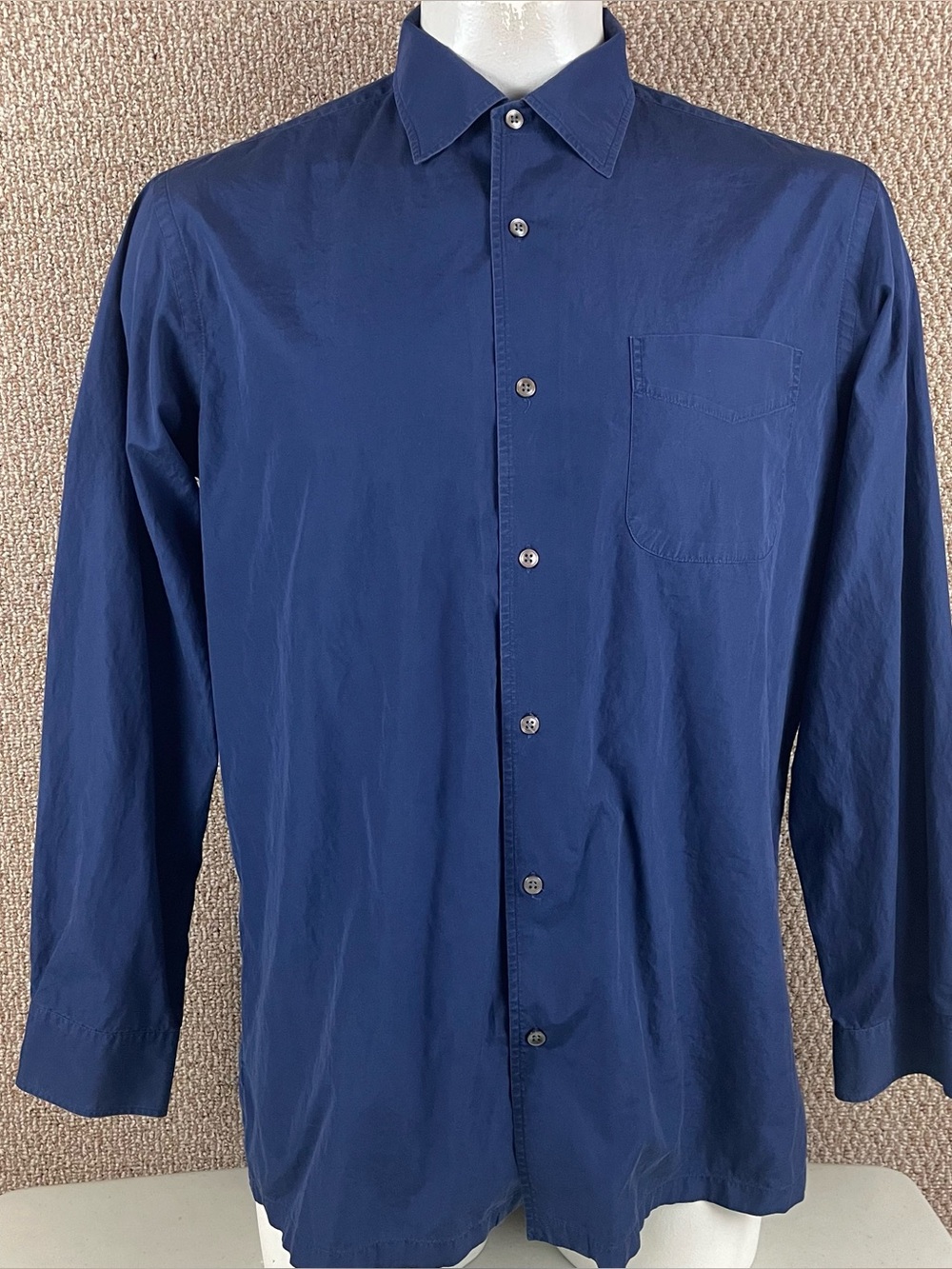 Ralph Lauren Purple Label Shirt Men’s Large Button Down Shirt Blue Italy T179